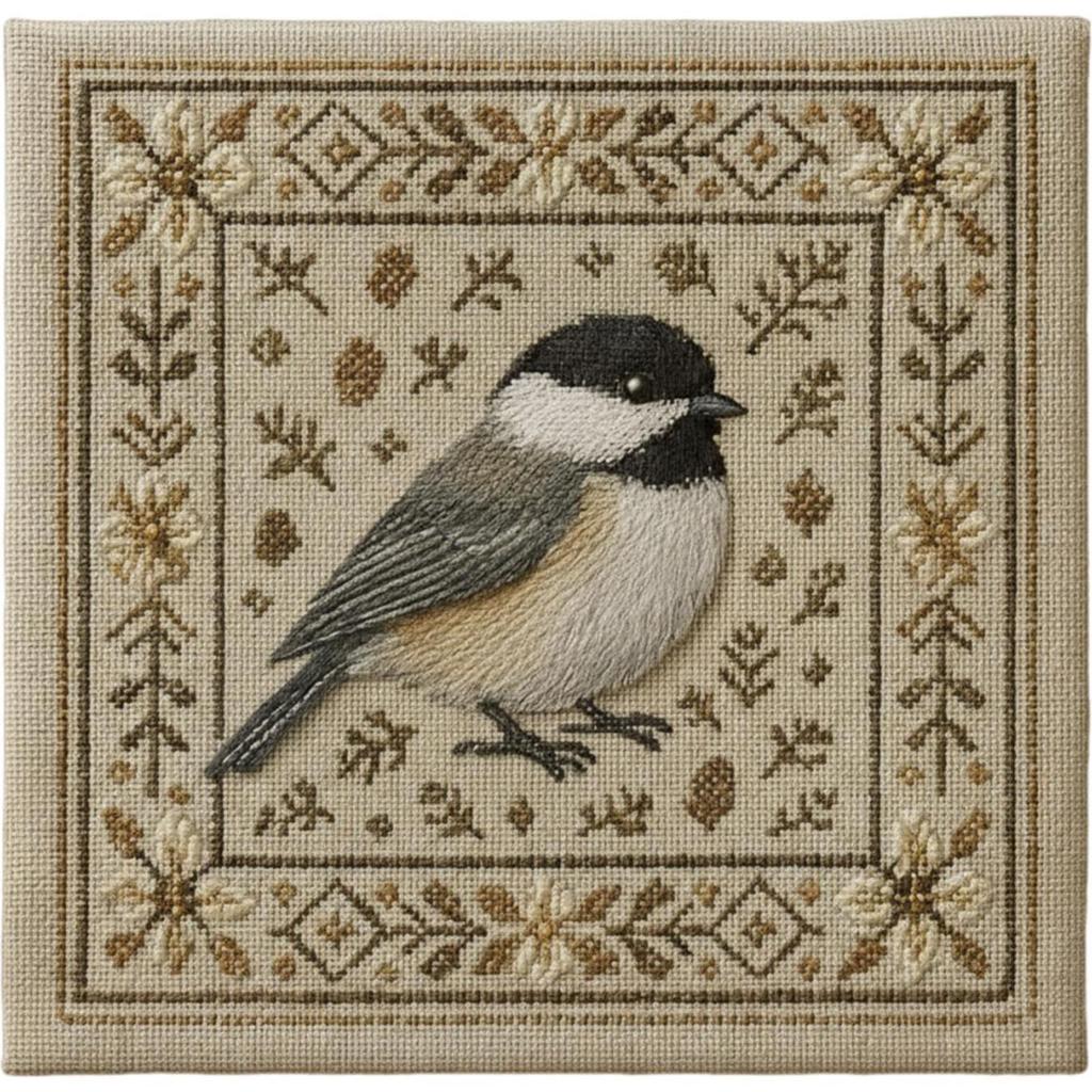 Cardinal Cross Stitch Kit with Floral Pattern Hummingbird Embroidery Art DIY Needlepoint Thread Art Needlework Gift for Friends