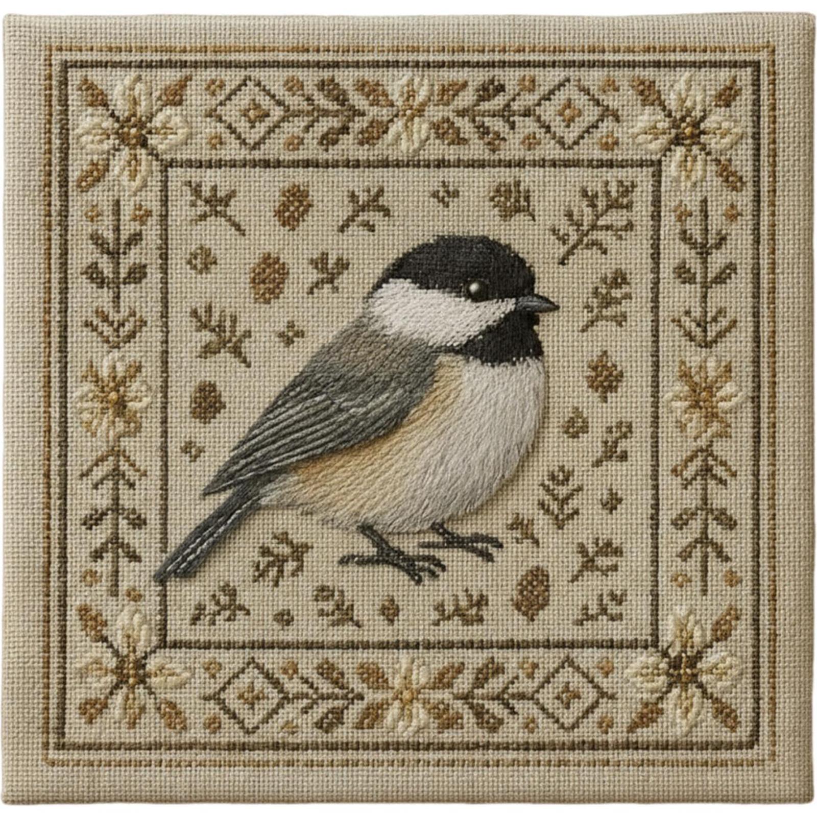 

Cardinal Cross Stitch Kit with Floral Pattern Hummingbird Embroidery Art DIY Needlepoint Thread Art Needlework Gift for Friends