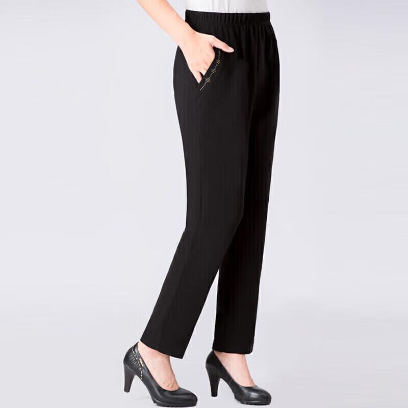 Yuzhaolin Mid-Aged Women's Spring Autumn Straight-Leg Pants