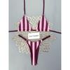 Women S Striped Halter Neck Bikini Set Sexy Two Piece Swimsuit For Beach Swimming