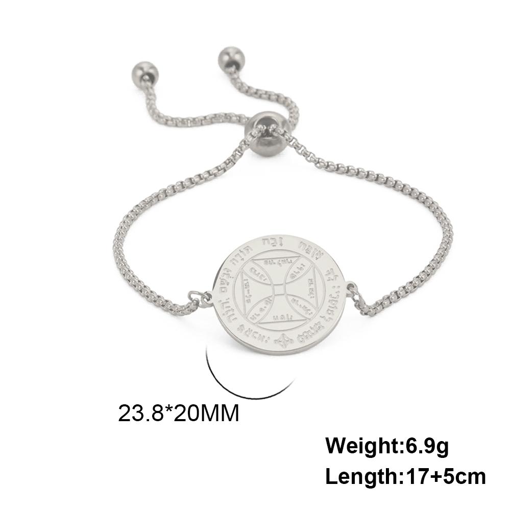 Teamer Key of Solomon Pentacle Bracelet Stainless Steel Gold Color Bracelet Magical Astrology Jewelry Jupiter Sun Venus