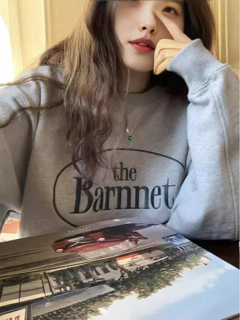 Korean Fashion: Dongdaemun Retro Ins Style Loose Casual Sweatshirt for Women - Autumn/Winter Collection