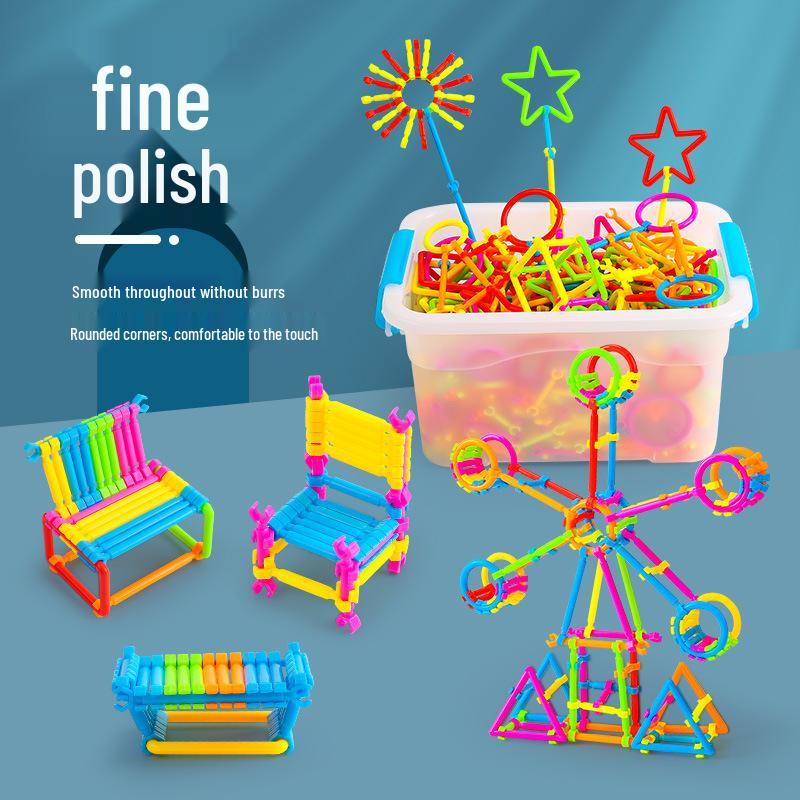 138-Piece Smart Stick Building Blocks for Children's Educational Desktop Insertion – Plastic Handmade Toys
