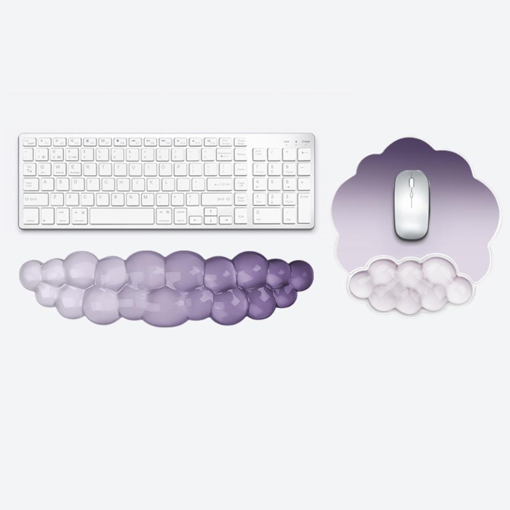 Portable Gradient Wrist Rest Mouse Pad Cloud Shape Transparent Silicone Wrist Support Pain Relief Soft Keyboard Wrist Pad Office