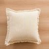 Ramie Cushion Cover with Tassels Euro Flax Decorative Throw Pillow Cover Boho Shabby Chic Style for Couch Bed Home