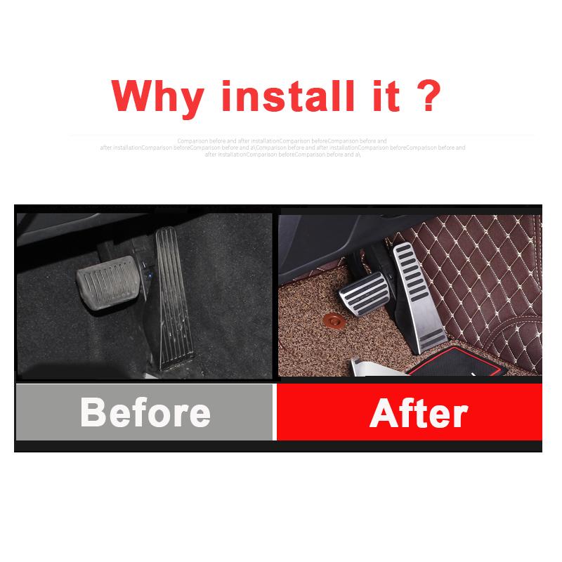 Für Volvo XC60 XC90 S90 V90 2018 – Edelstahl Auto Gaspedal Kraftstoffpedal Bremse Fußstütze Pedale Abdeckung Zubehör