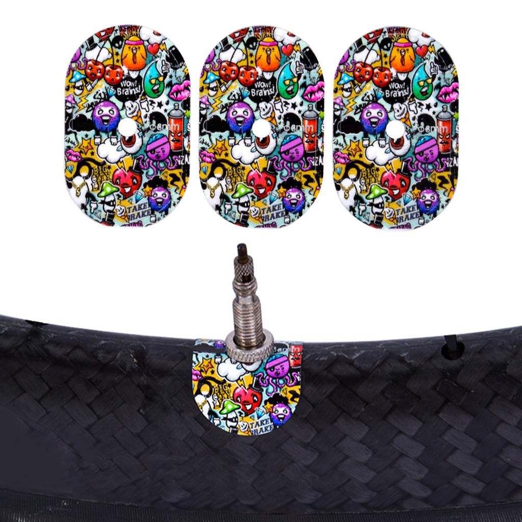 3Pcs Universal Bike Valve Pad Stickers Bicycle Tire Valve Sticker Valve Decal Protector Covers Mountain Bike Accessories