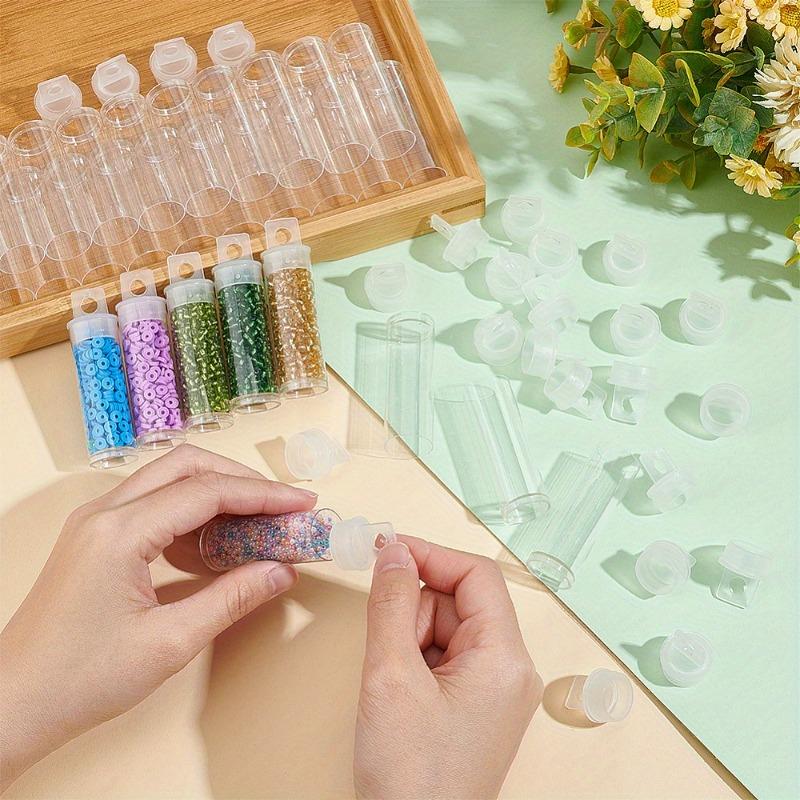 30/60pcs Plastic Bead Containers Bottle for Seed Beads Storage Clear 10ml(0.34fl. Oz) Jewelry Making Display Packaging Supplies