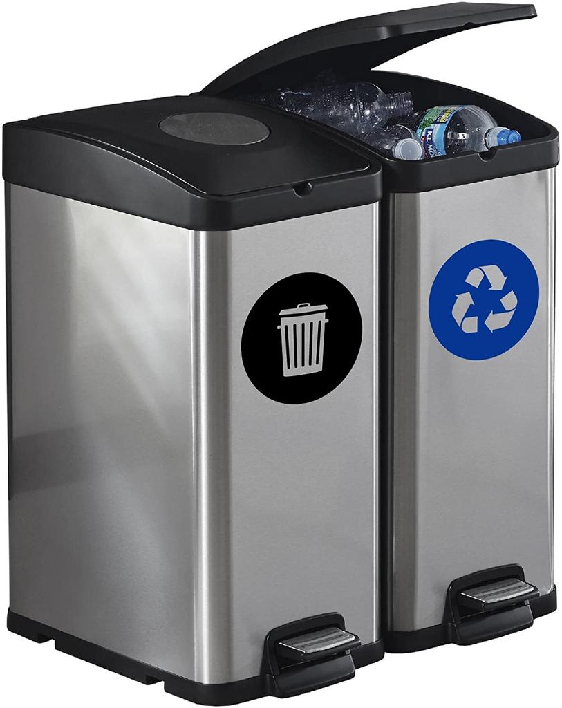 Recycle and Trash Sticker Vinyl Modern Logo Symbol To Organize Trash Cans or Garbage Containers and Walls Small Green