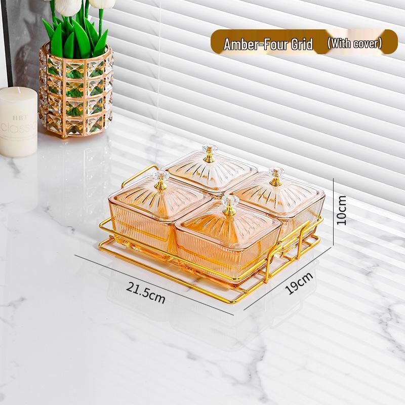 Luxury Multifunctional Fruit and Snack Compartment Plate for Home, Bar, and KTV