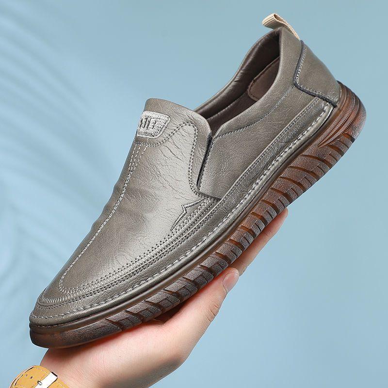 Fashion Classic Handmade Sole Non Slip Men's Outdoor Hiking Shoes Low Top Casual Shoes Fashionable Men's Interview Business Work Shoes