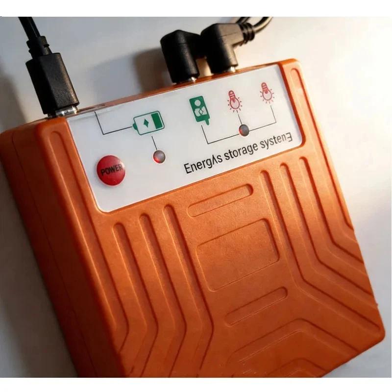 Portable Slim Solar Power Generator with USB Charging LED Flood Lights for Hiking Fishing Patio Lighting