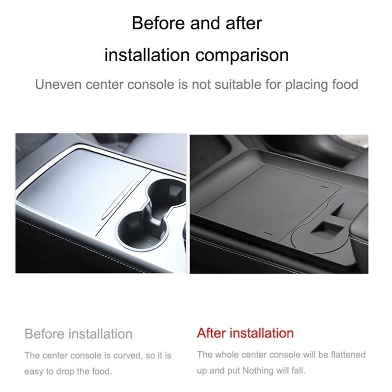 Central Control Travel Portable Organizer Tray Food Desk Table For Tesla Model 3/Y - Accessories