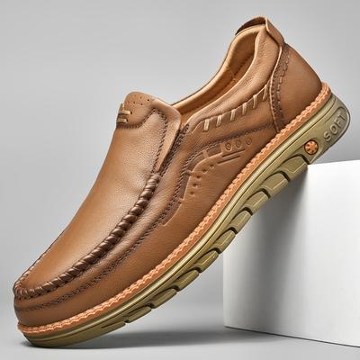 ModeLuxusmarke Herren Echtleder Schuhe Lässig Formell Herren Slipper Mokassins Atmungsaktiv Slip-on Herren Bootsschuhe Freizeitspaziergang Flach
