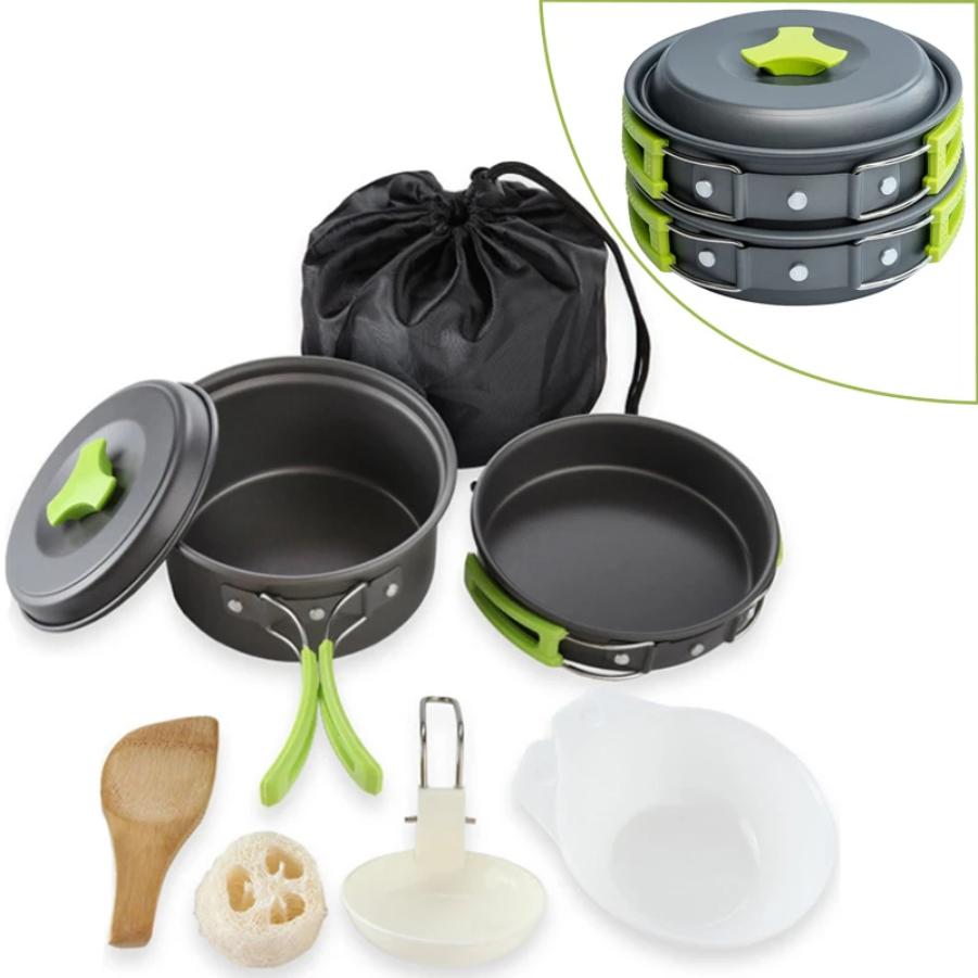 Camping Cookware Set Backpacker's Cooking Set: Portable, Durable Outdoor Cookware with Tableware and Handy Storage Bag