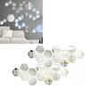 24PCS Hexagon Mirror Wall Stickers Acrylic Sticker Decoration for Home Living Room Bedroom Decor