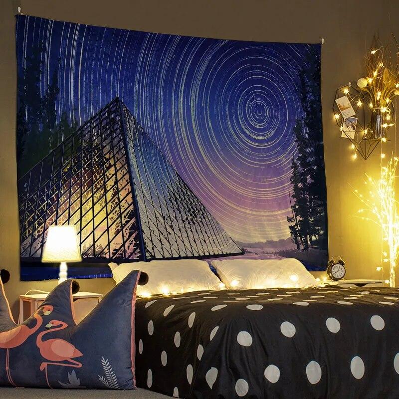 Cartoon-Wandteppich, Wanddekoration, Inneneinrichtung, Szene, Kunst, hängender Hintergrundstoff