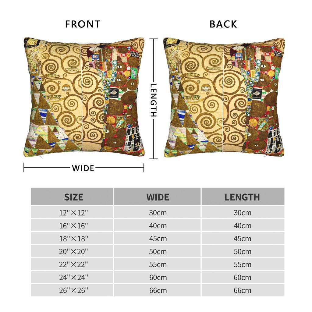Gustav Klimt Throw Pillow Cover Polyester Cushions for Sofa Lady Tree of Life Stoclet Frieze  Customized Pillowcover Home Decor