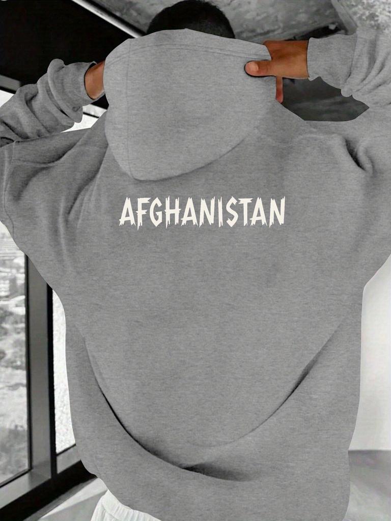 Men'S Print Hoodie 100% Polyester Long Sleeve Sweatshirt Fabric Loose Fit with Pocket Fall Winter Weekend Casual Wear