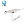 304 Stainless Steel Toilet Paper Holder with Phone Shelf and No-Drill Installation