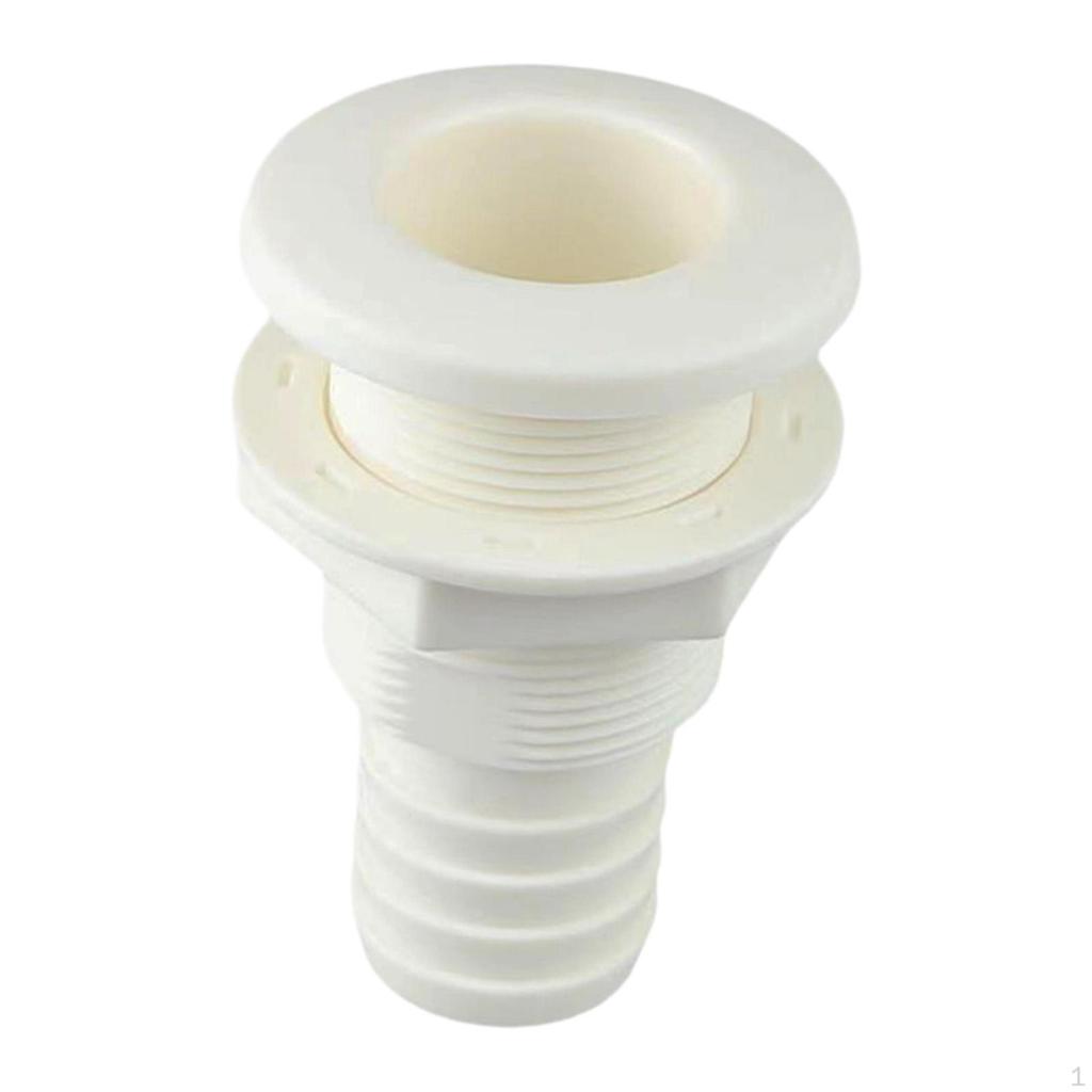 Boats Thru Hull Fitting Deck Drain Outlet Overflow Connector Through for Boat