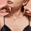 Versatile Freshwater Pearl Necklace with Titanium Steel Clavicle Chain - Elegant OT Clasp Jewelry Gift