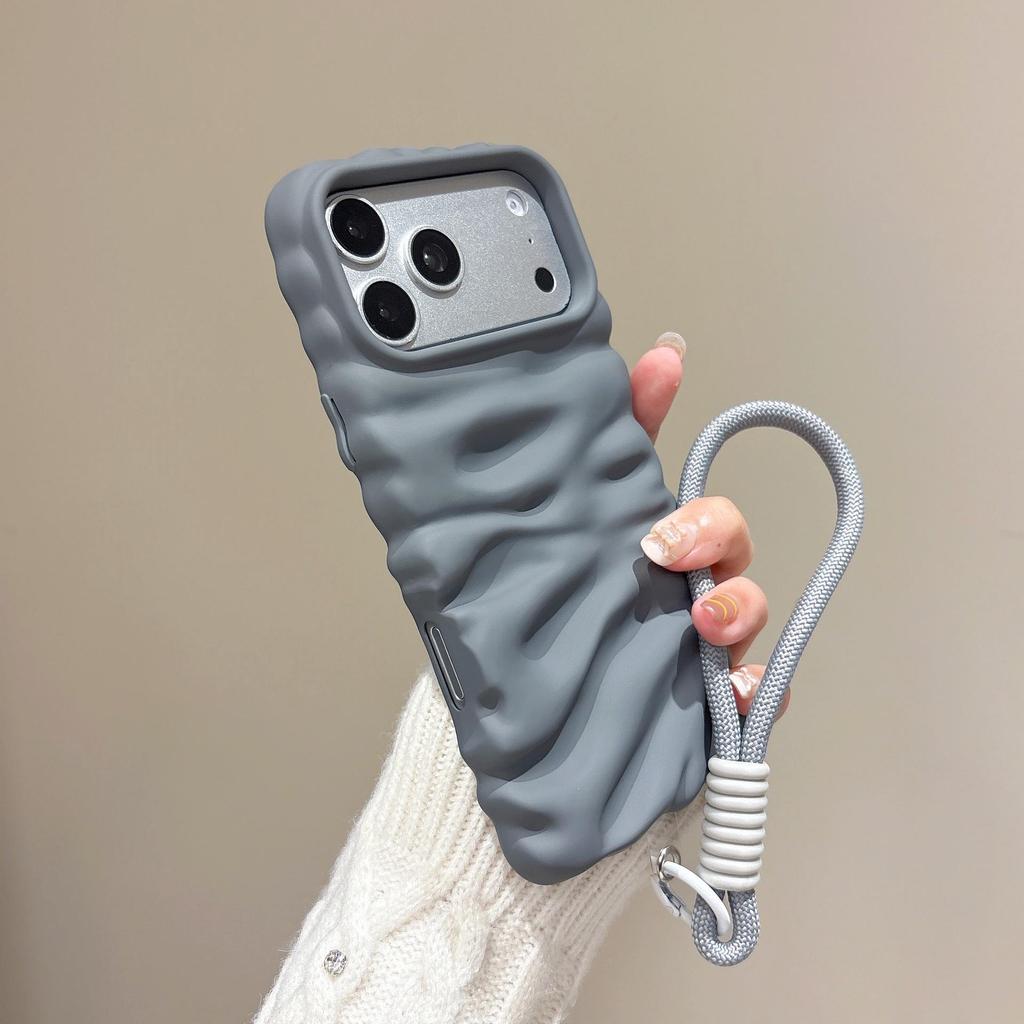 Textured Lanyard Phone Case for iPhone 16 Pro Max, Compatible with New Apple 14/13 Models