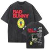Washed Vintage Rapper Bad Bunny Un Verano Sin Ti Album Graphic Tshirt Men Women Hip Hop Fashion Pop Music T Shirts Streetwear