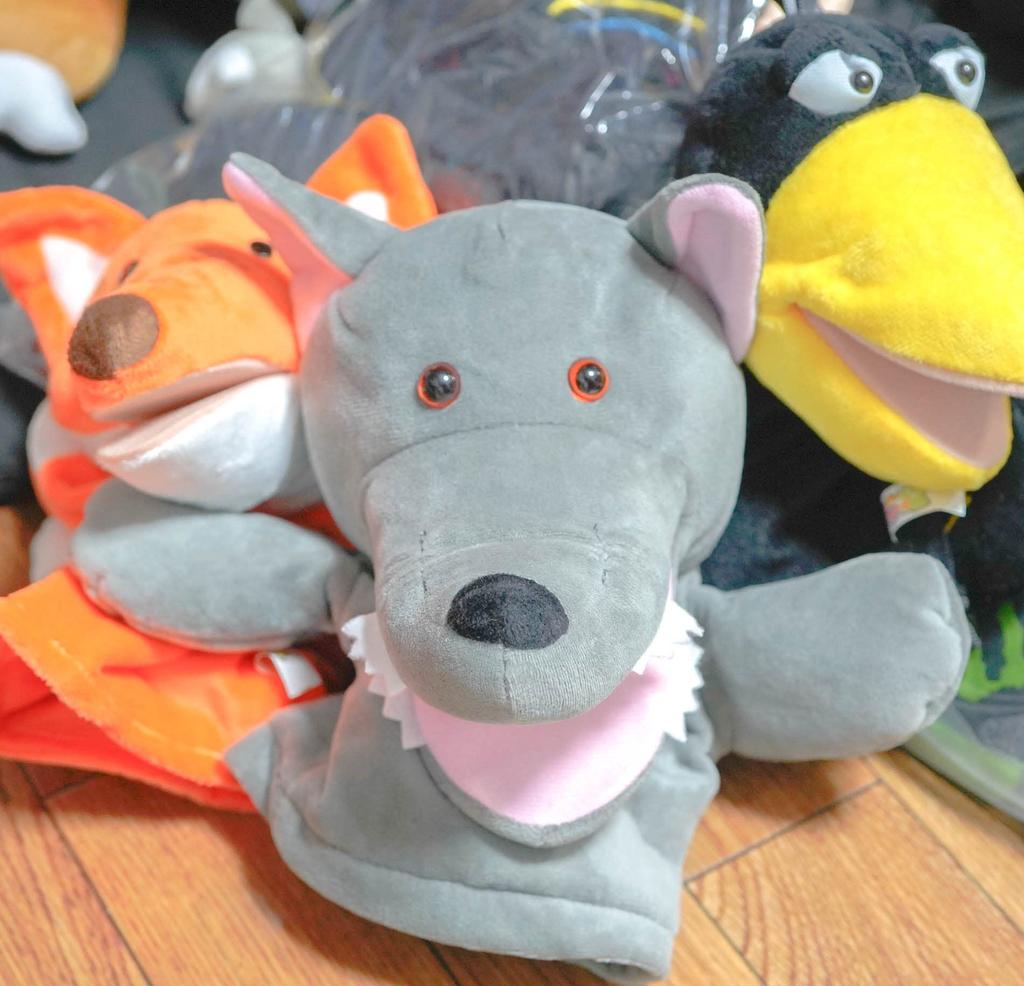 Wolf Puppet, Ventriloquism Gloves, Plush Toy [with Meat]