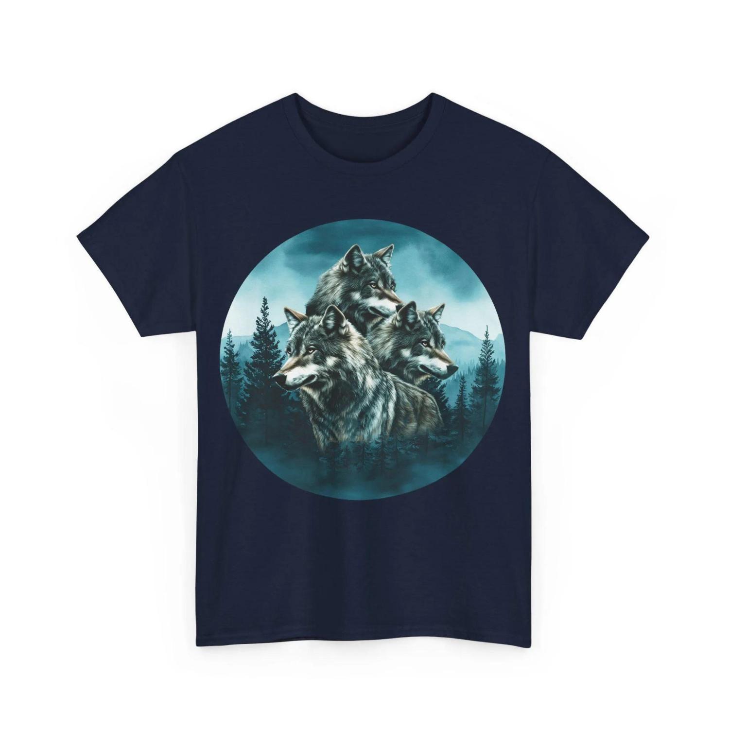 

Wolves Forest T-Shirt Nature Wildlife Tee Spirit Animal Shirt Majestic Nature Lover Gift Wild Wolf Graphic Tee XXXXXL чорний