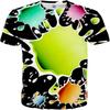 Men's Fashion 3D Digital Color Oil Painting Printed T-shirt Adult Men's Round Neck T-shirt Suitable for Outdoor Use