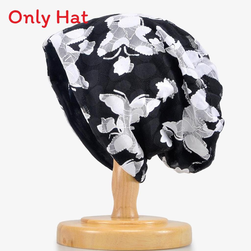 Butterfly Print Thin Knit Hat With Breathability And Windproof Features For Seasonal Use