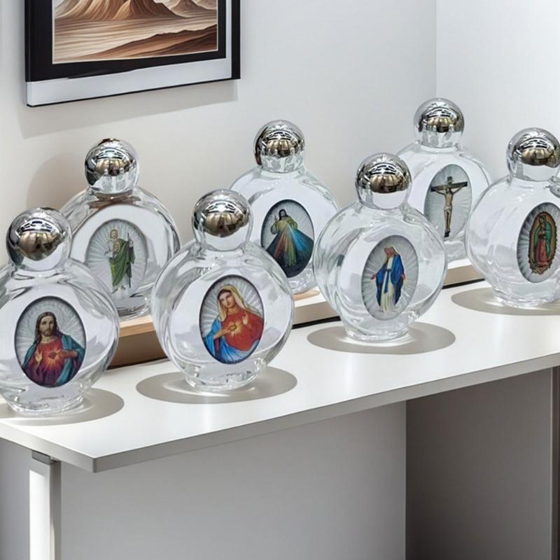 6Pcs Christian Ritual Glass Container Leak Resistant Holy Water Bottles for Baptisms Event Travel Church Supplies