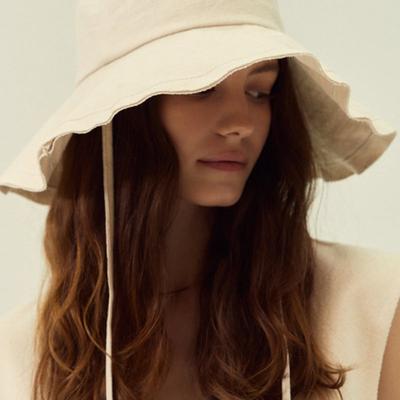 Marchen Linen Wide Strap Bucket Hat_4color
