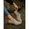 Women's Suede Martin Boots - Fall/Winter New Style Chunky Heel with Side Zipper Large Size 43 Women's Short Boots