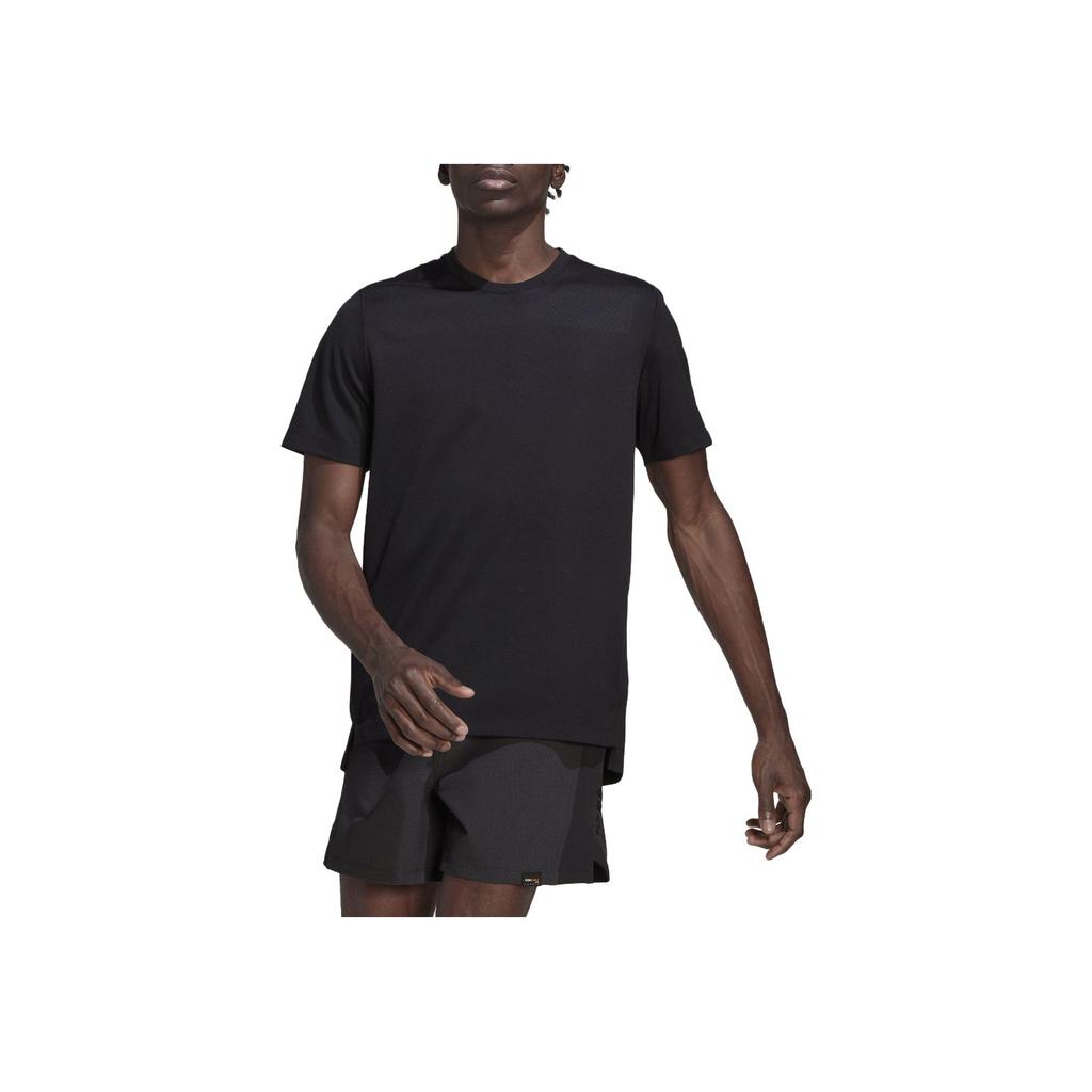 adidas Crew Neck Pullover Solid Color Short Sleeve T-Shirt Men Tops Black HD3577