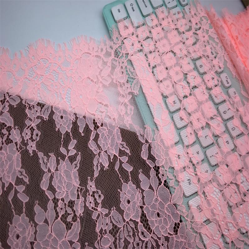( 2 Colors ) Chantilly Lace, 3m X 29cm, Non-stretch French Eyelash Lace Trim for Lingerie, Dress, Garment, Sewing & Crafting