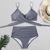 Women Sexy Soild Print Bikini Set Push Up Bathing Swimwear High Waist Swimsuit