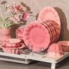 Charming Floral Ceramic Tableware: Girls' Rice Bowl, Plate, and Cutlery Set for Home Use
