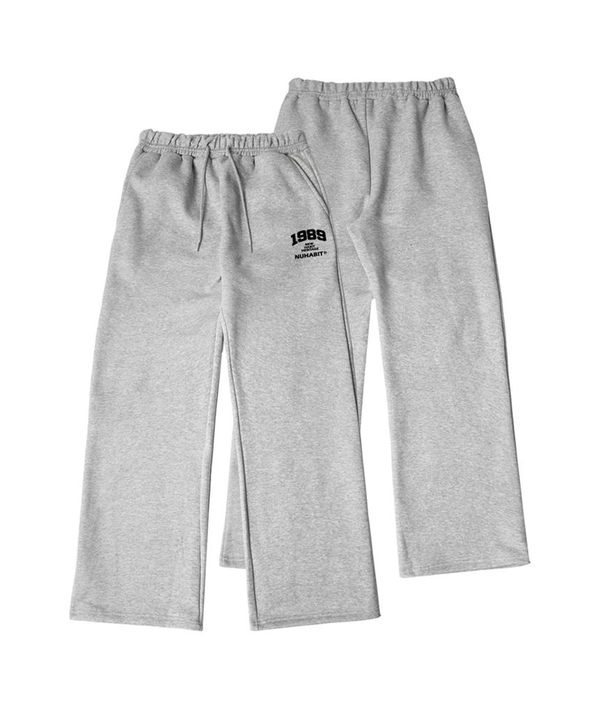 NUHABIT N/H Nhh Logo Brushed Semi-Wide Pants_Gray (Gwp4-3Nh1130)