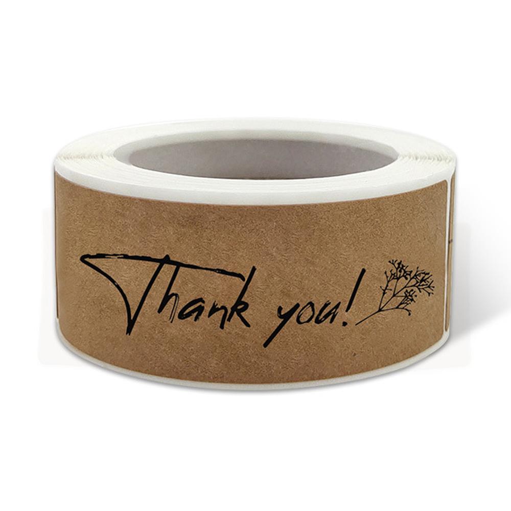 120 Pcs/Pack Thank You For Your Order Stickers 3x1 Inch Rectangle Labels For Small Business Handmade Decor Kraft Paper Stickers