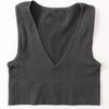 Women Ribbed Knit Sleeveless Racerback Crop Tank Top