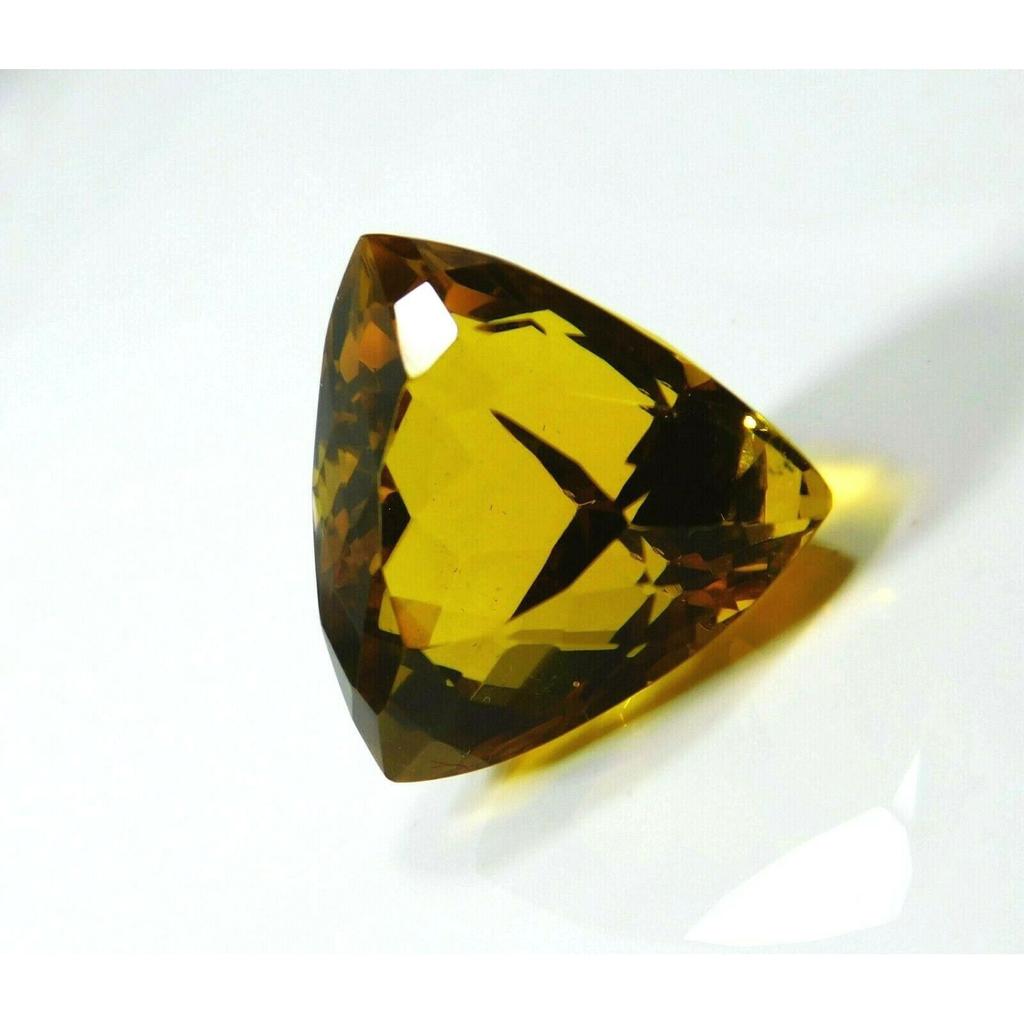 Trillion Cut Yellow Sapphire 11.22 Ct Natural Brazilian Loose Gemstone