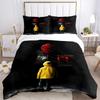 3pcs Horror It "Clown" Bedding Set, Soft Polyester Duvet Cover and Pillowcases Machine Washable Seasons all suitable 06