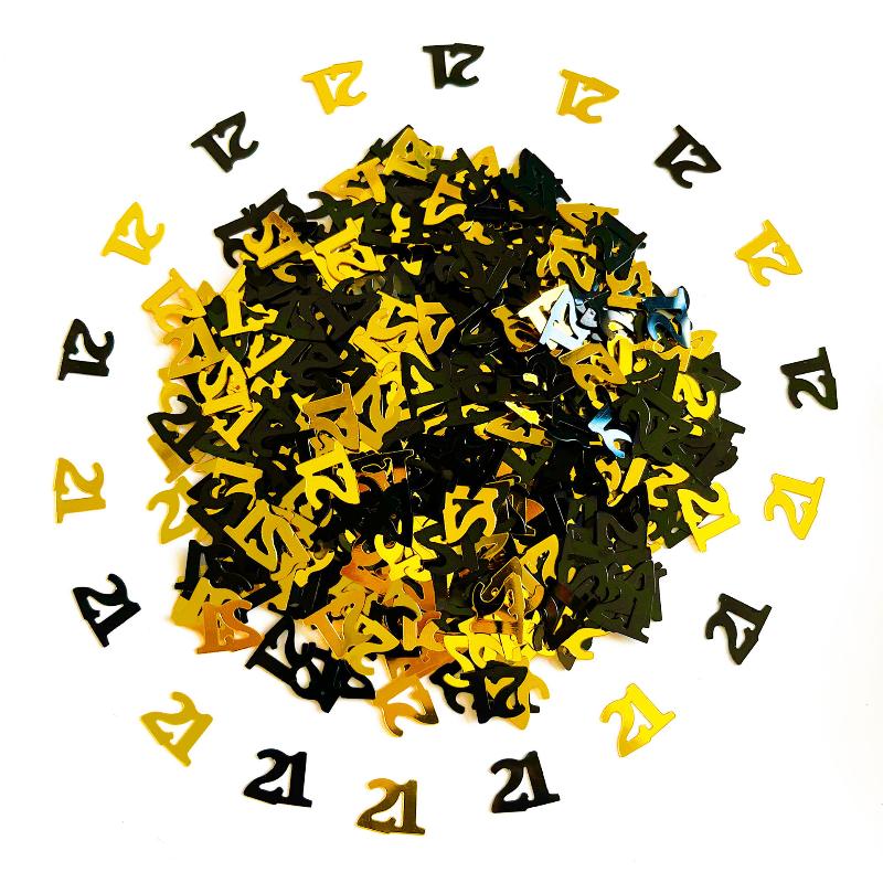 

15G/Bag Digital Gold Black Confetti Glitter Number 18/21/30/60/70 Paper Scraps Birthday Party Anniversary Wedding Decoration A4