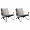 VidaXL Chaises de jardin avec coussins lot de 2 noir acier, siège de jardin, assise extérieure, chaise d'extérieur, assise 4009304