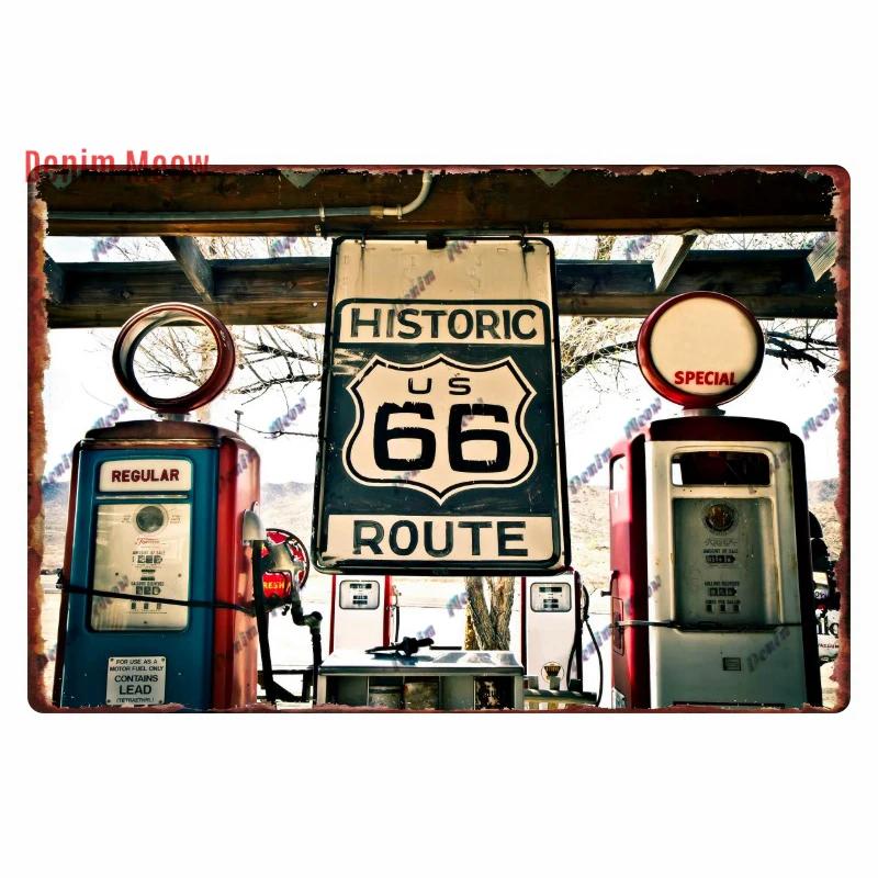 Vintage Metal Sign Plate, Garage Wall Decor, Man Cave, Gas Station Printing, Home Decor, Bar, Pub, Club, Retro, Route 66, WY1