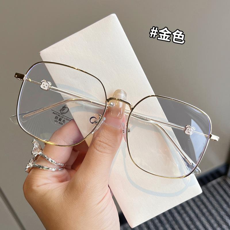 Square Shape Woman Glasses Korean Stylish Blue Light Blocking Women'S Glass Frame European American Decorative Glass