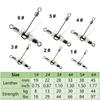 15Pcs Barrel Rolling Swivels Fishing Tackle with Luminous Beads Cross Line Swivels T Shape Swivel Catfish Rig Swivels