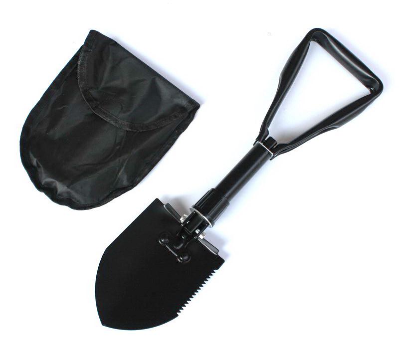 Outdoor Spring Outing Camping Portable Multifunctional Solid Color Foldable Shovel Car Folding Carbon Steel Camping Shovel